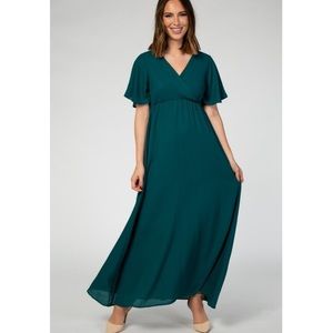Pinkblush Chiffon Bell Sleeve Maxi Dress